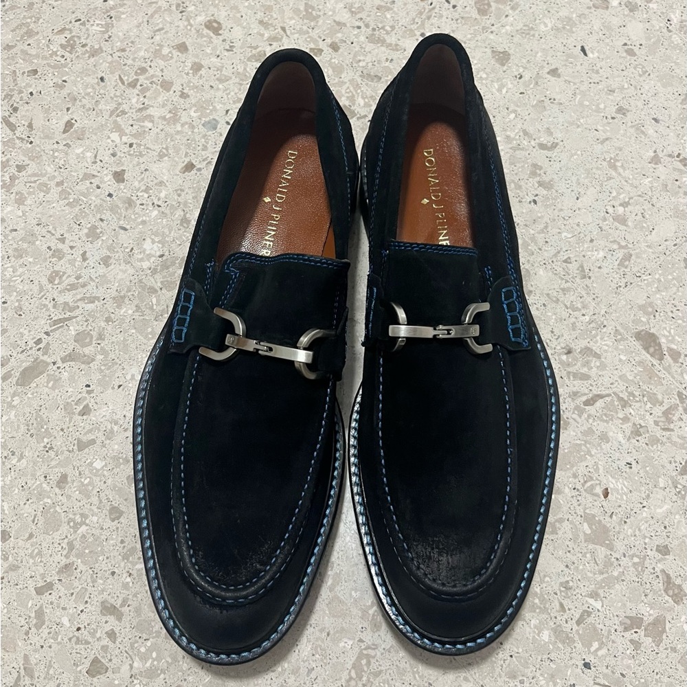 Donald J. Pliner Black Loafers with Horsebit Detail